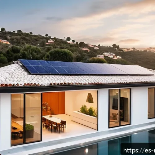 신재생에너지발전설비와 에너지효율 관리 - A modern urban rooftop featuring sleek, semi-translucent solar panels integrated seamlessly into a c...
