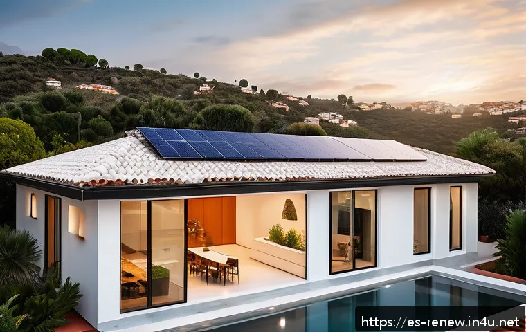 신재생에너지발전설비와 에너지효율 관리 - A modern urban rooftop featuring sleek, semi-translucent solar panels integrated seamlessly into a c...